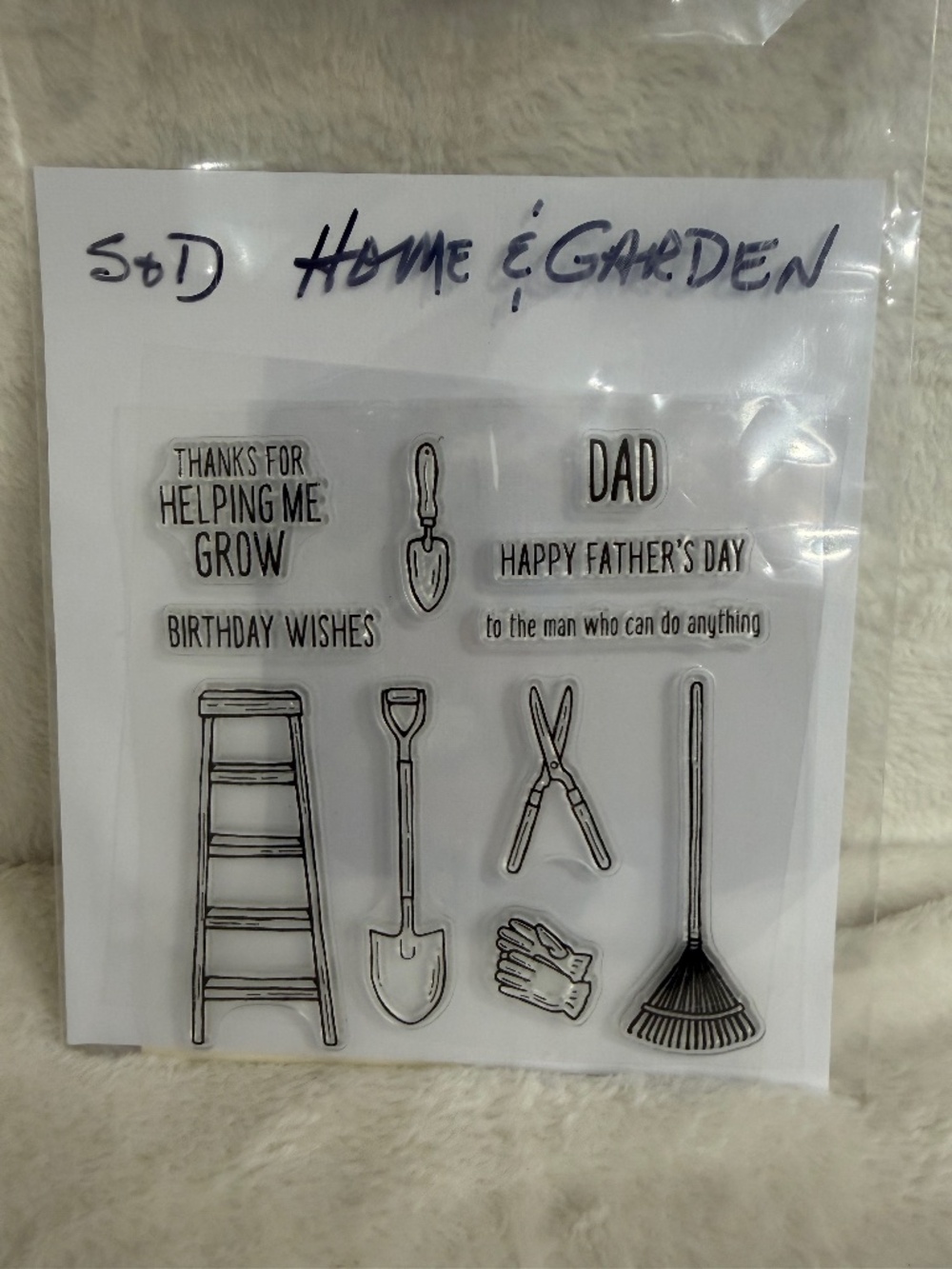 Gardening Father's Day Stamps and Cutting Dies Card Making Shovel Rake Gloves